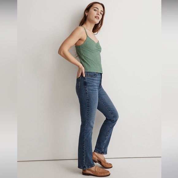 Madewell Crinkled Ruched-Front Cami Tank Top - Picture 2 of 6